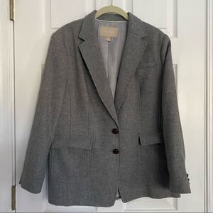 Banana Republic Grey Single Breasted Wool Blend Blazer Sz 16